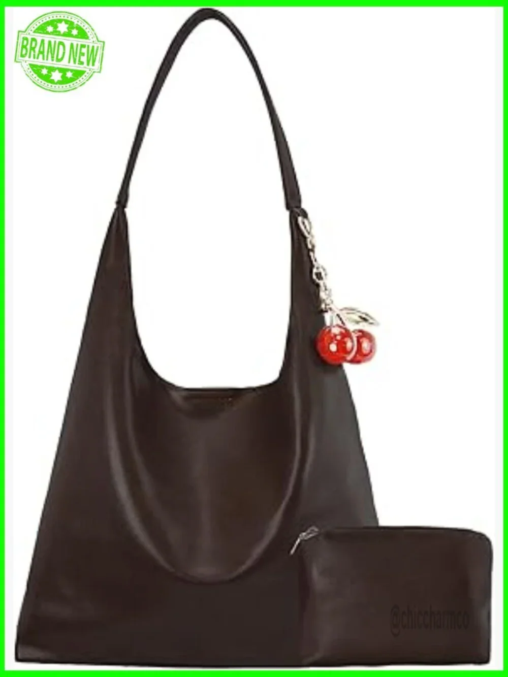 Large Vegan Leather Hobo Bag Crossbody Tote Shoulder Purse Slouchy Retro